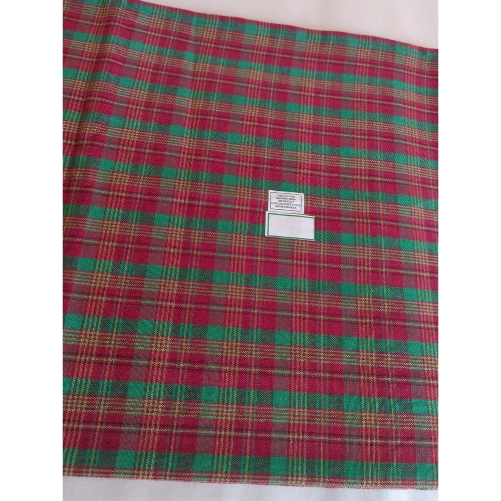 100% Cotton Plaid Handloom TABLECLOTH‎ By Primitive Artisans Inc 60x60
